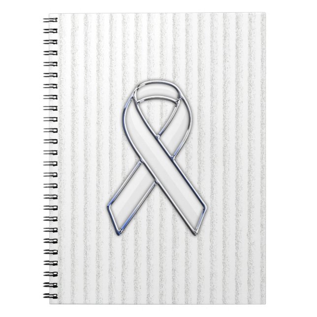 White Ribbon Awareness Stripes Notizblock (Vorderseite)