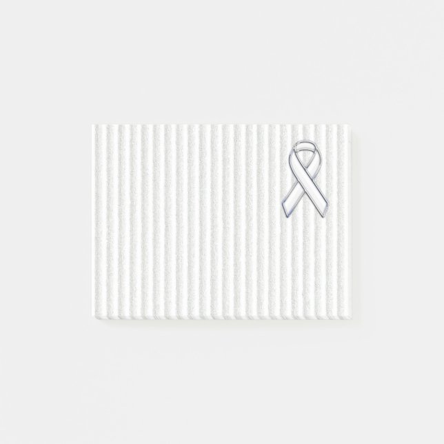 White Ribbon Awareness Stripes Post-it Klebezettel (Vorderseite)