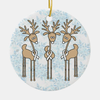 White Ribbon Rentier Keramikornament