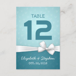 White Ribbon Wedding Place Tischnummer