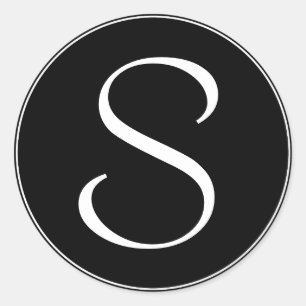 White Ring BT Black Monogram Runder Aufkleber