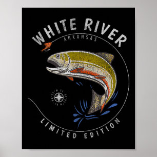 White River Arkansas Forellen-Angelfliegen-Souveni Poster