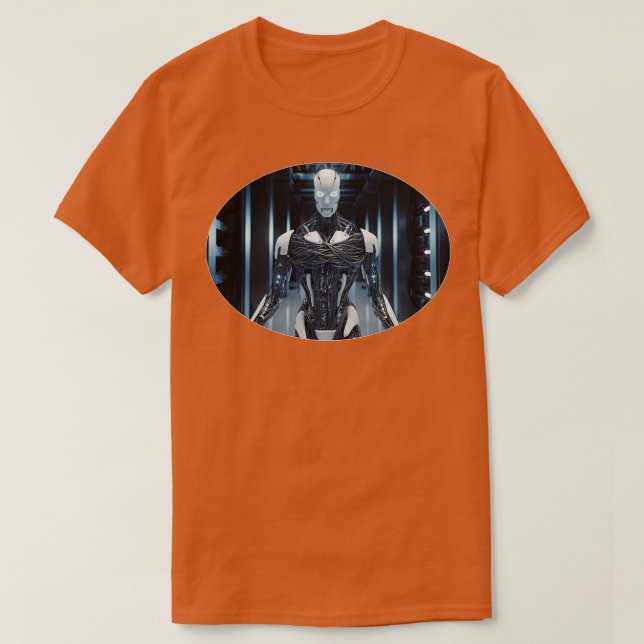 White Robot Terminator T-Shirt (Design vorne)