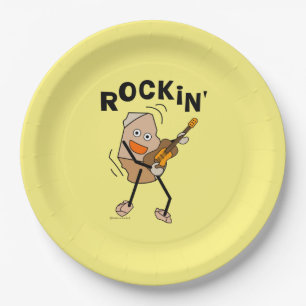 White Rockin' Guitar Pappteller