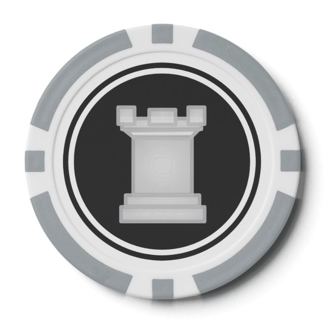 White Rook Schach Piece Pokerchips (Vorderseite)