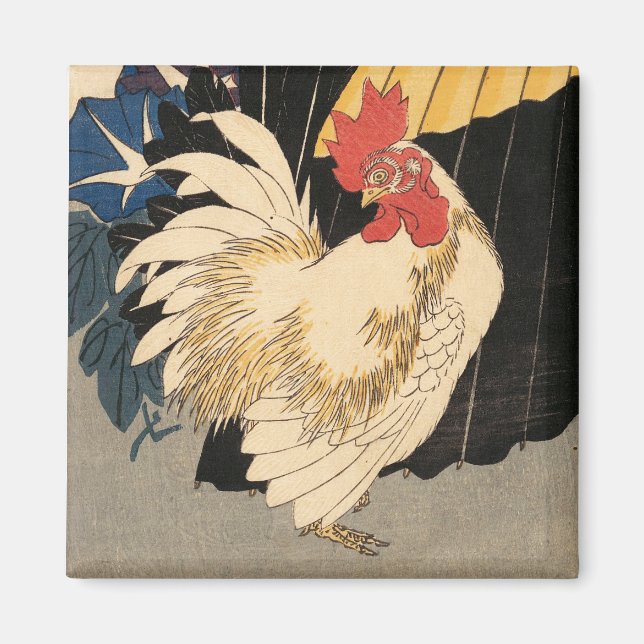 White Rooster Fine Art Magnet (Vorne)