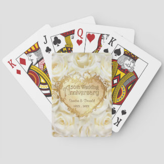 White Rose 50. Hochzeitstag Spielkarten