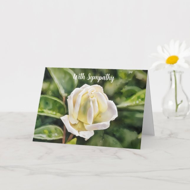 White Rose Art Sympathy Card Karte (Kleine Pflanze)