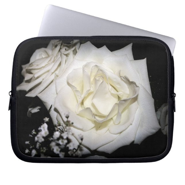 White Rose Bag Laptopschutzhülle (Vorderseite)