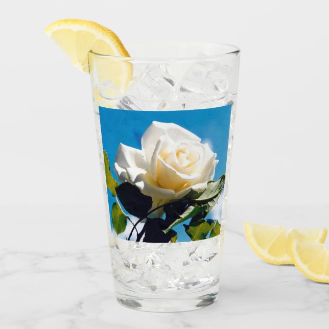 White Rose Beauty Glas (Vorderseite Ice)