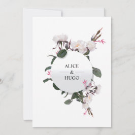 White Rose Blume Liebe Hochzeitkarte Einladung