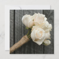 White Rose Bouquet & Barnwood Wedite