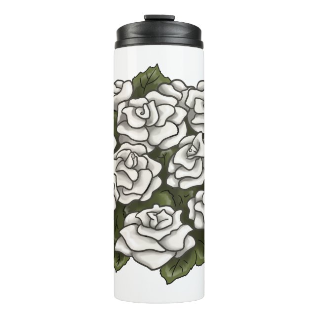 White Rose Bouquet Thermosbecher (Vorderseite)