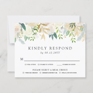 White Rose Bouquet UAWG RSVP Karte