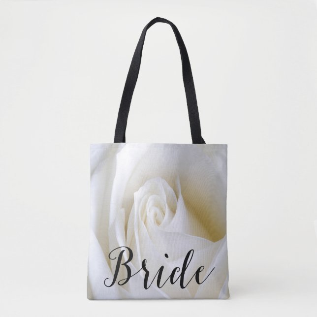 White Rose Bridge Leinwand Tote Tasche über alles (Vorderseite)