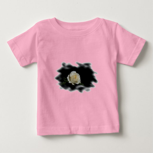White Rose Burned Edges Baby T-shirt (Vorderseite)