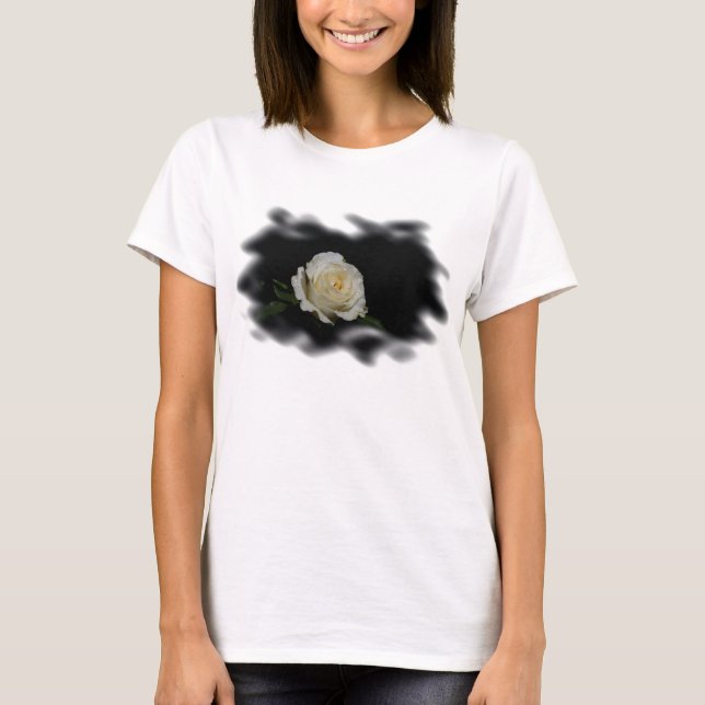 White Rose Burned Edges T-Shirt (Vorderseite)