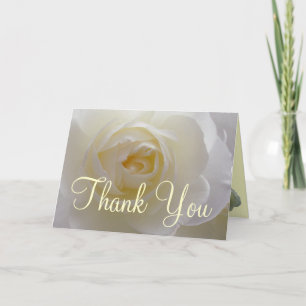White Rose Card Thank You Personalized Flower Card Dankeskarte