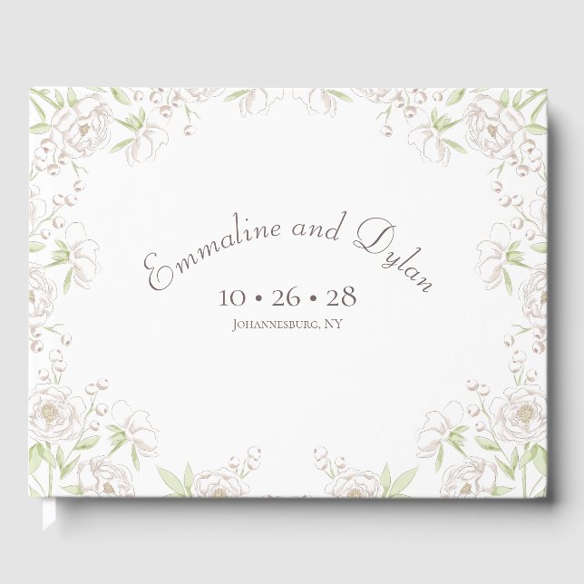White Rose Classic Hochzeit Gästebuch (Vorderseite)