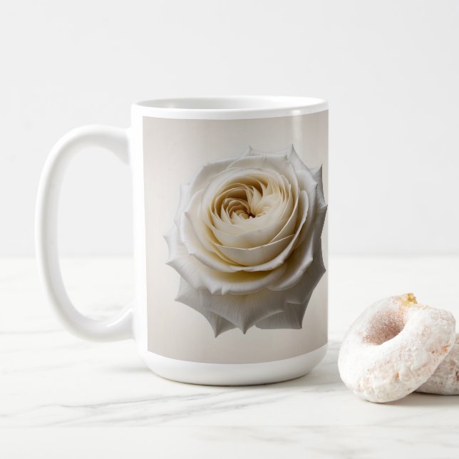  White Rose Classic Mug  Kaffeetasse (Mit Donut)
