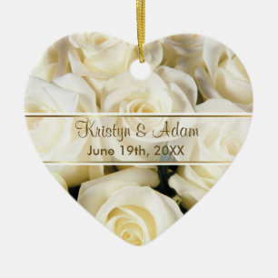 White Rose Elegance - Anpassen Keramik Ornament