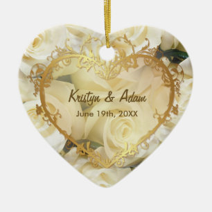 White Rose Elegance - Anpassen Keramik Ornament