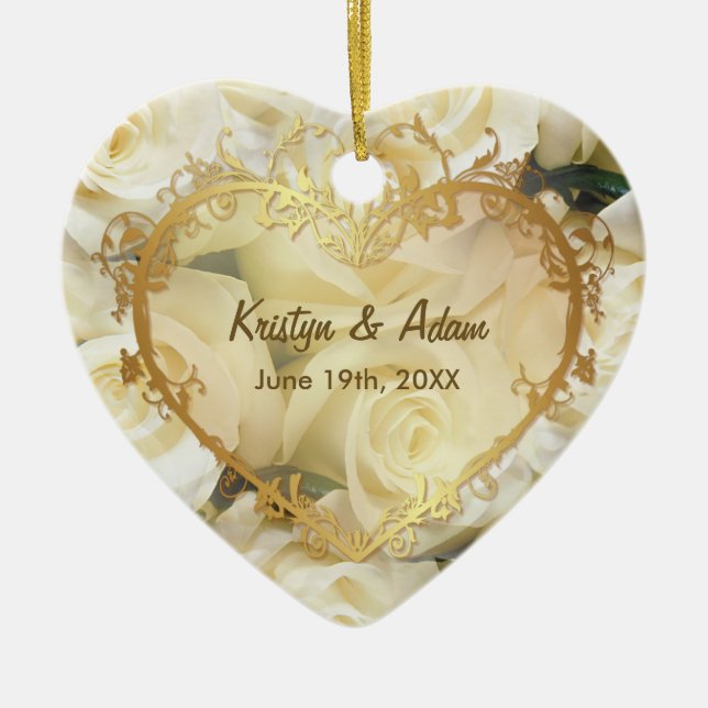 White Rose Elegance - Anpassen Keramik Ornament (Vorne)