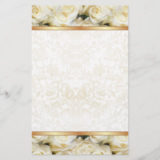 White Rose Elegance Briefpapier