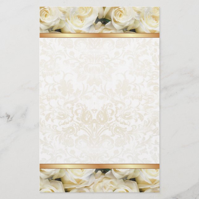 White Rose Elegance Briefpapier (Vorderseite)