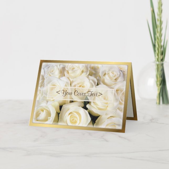 White Rose Elegance Karte (Vorderseite)