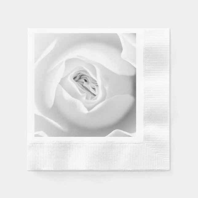White Rose | Elegantes Blumendesign Serviette (Vorderseite)