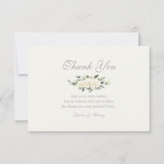 White Rose Floral Vielen Dank Karten