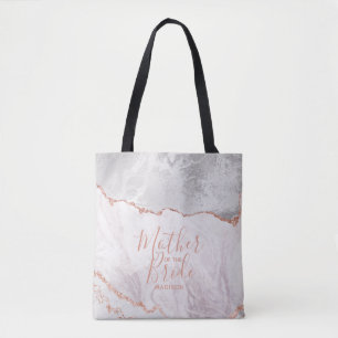 White & Rose Gold Agate Marmor Mutter der Braut