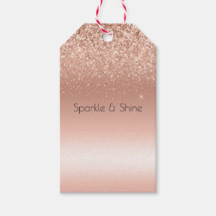 White Rose Gold Glitzer Glitzy Sparkle Geschenkanhänger