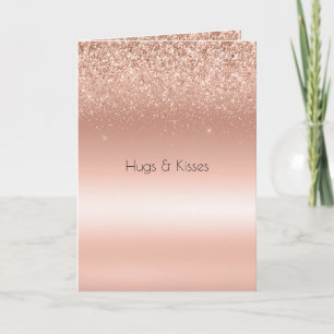 White Rose Gold Glitzer Glitzy Sparkle Karte
