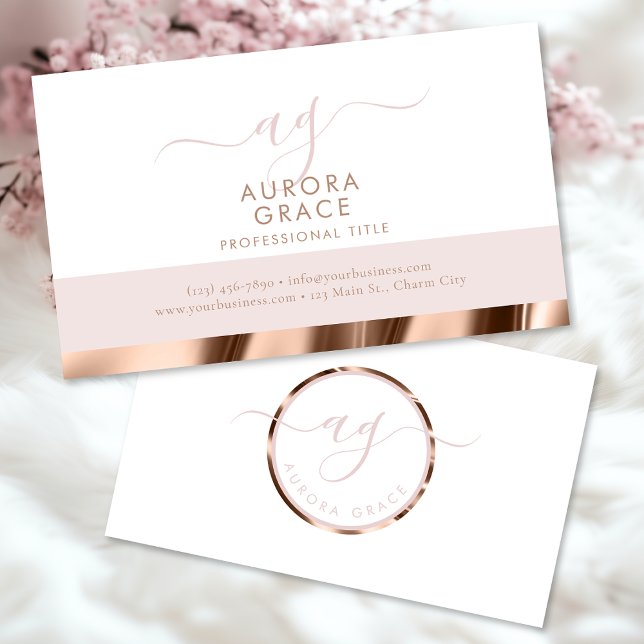 White Rose Gold Grace Visitenkarte (Von Creator hochgeladen)