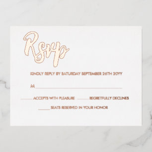 White Rose Gold Modern Script Calligraphy UAWG Folie Einladungspostkarte