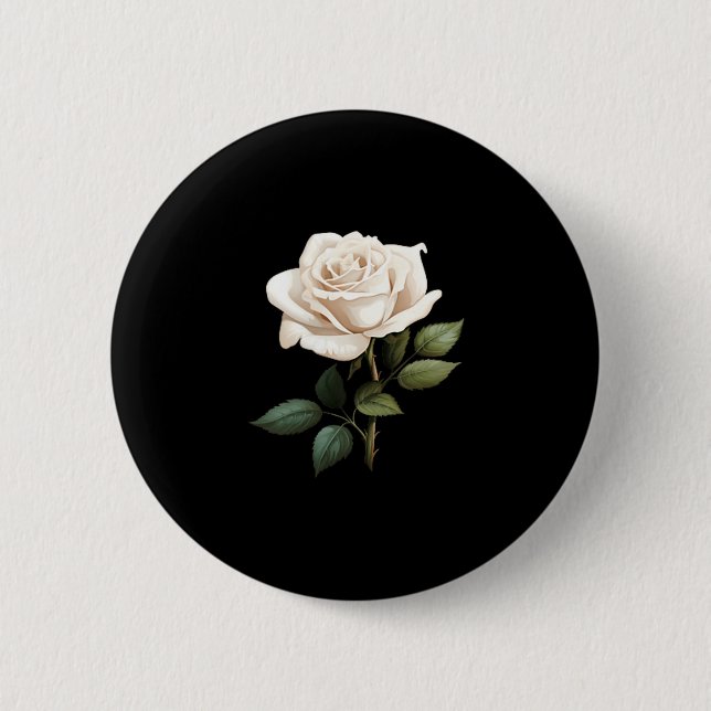 White Rose Graphic  Button (Vorderseite)
