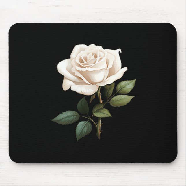 White Rose Graphic  Mousepad (Vorne)