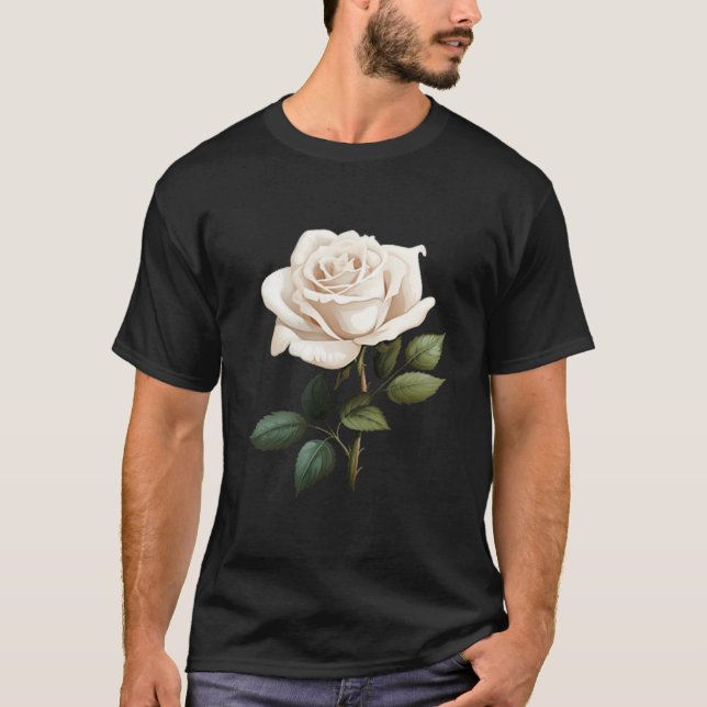 White Rose Graphic  T-Shirt (Vorderseite)