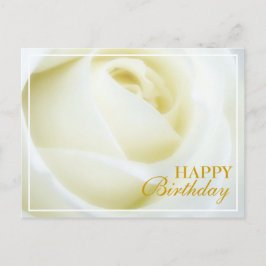 White Rose Happy Birthday Postcard Postkarte