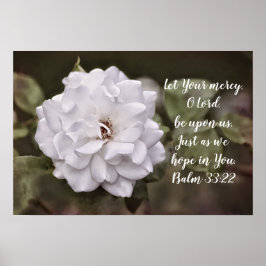 White Rose Hope Scripting Art Print Poster