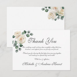 White Rose Lovely Wedding Flat Danke Karte