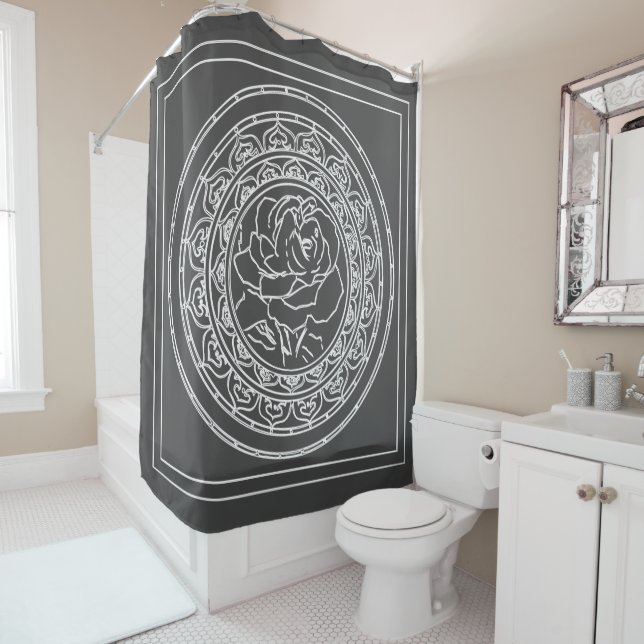 White Rose Mandala - Duschvorhang (Beispiel)