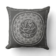 White Rose Mandala - Kissen