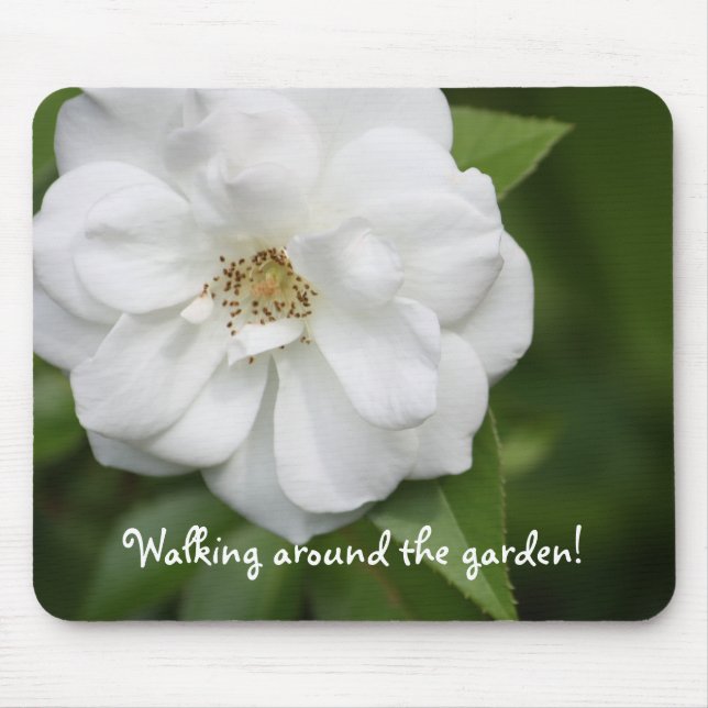 White Rose Maus Pad Mousepad (Vorne)