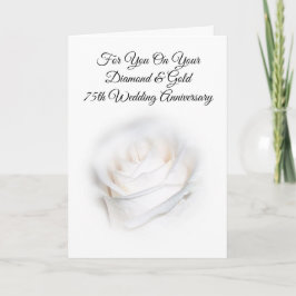 White Rose Personalisiert 75. Hochzeitstag Karte