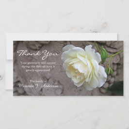 White rose photo floral sympathy dankeskarte