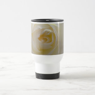 White Rose Travel Mug Cup Schöne Rose Dekoration Reisebecher