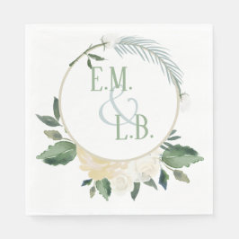 White Rose und Gold Boho Serviette